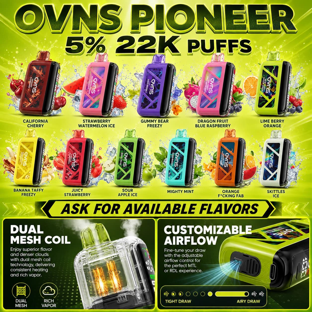 OVNS Pioneer — 5% | 22K Puffs